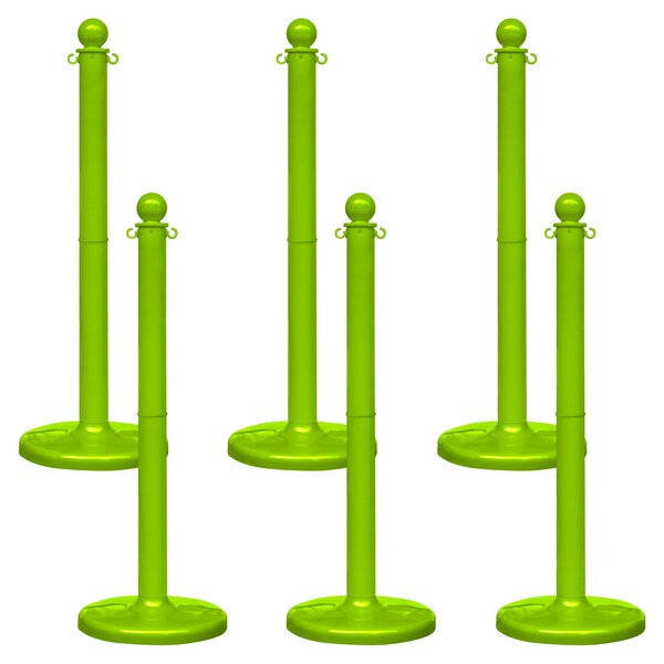 Mr. Chain Safety Green Medium Duty Stowable Stanchion, 6PK 93714-6 - main